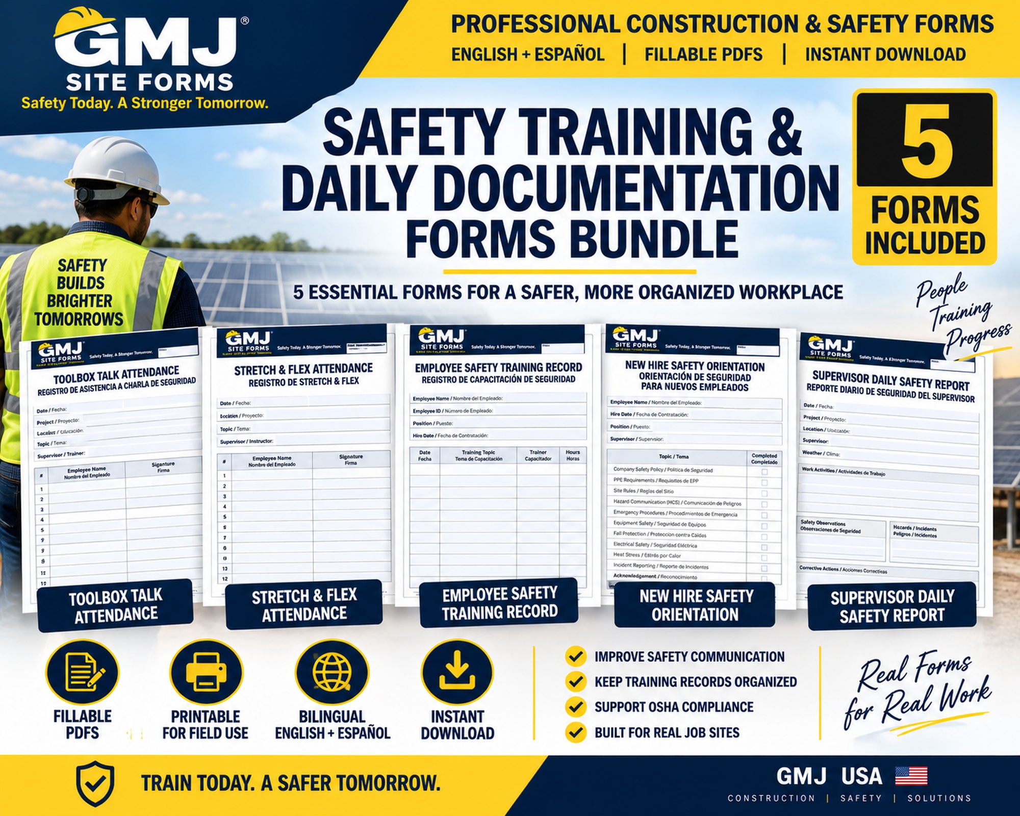 Safety Training and Daily Documentation Forms Bundle cover